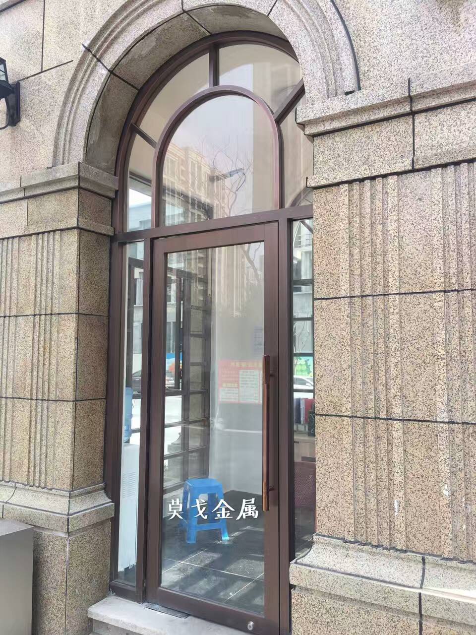酒店/會所做舊發黑紅古銅不銹鋼玻璃門窗
